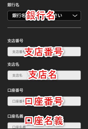 ワンダーカジノの口座登録で銀行情報を入力する