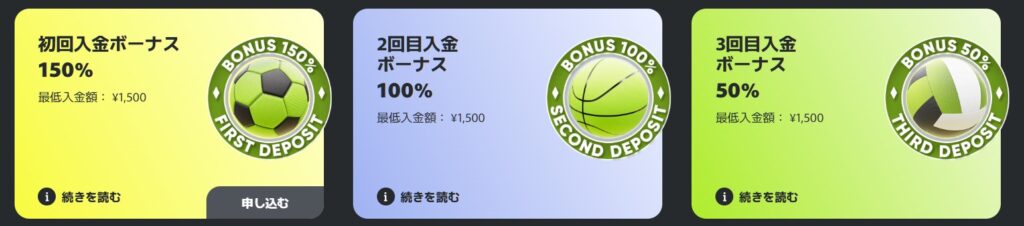 フレッシュカジノ　【スポーツ】最大15,000円の150%初回入金ボーナス