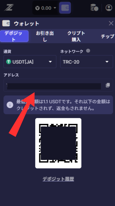 レイズドカジノで仮想通貨入金する際に送金