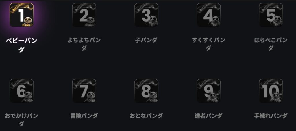 ゴールデンパンダ ミッションレベル